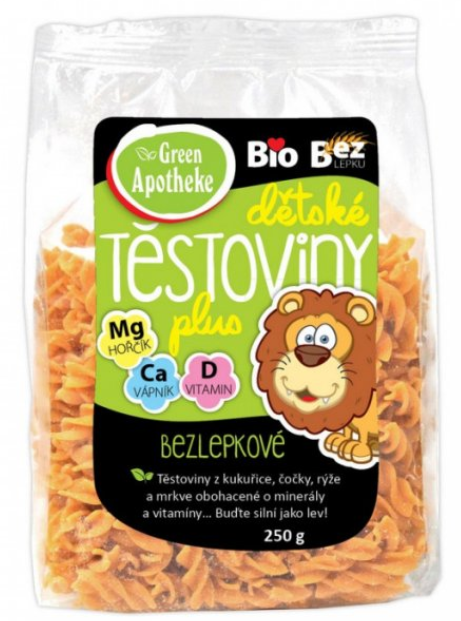 BIO dětské bezlepkové těstoviny 250 g  Green Apotheke 